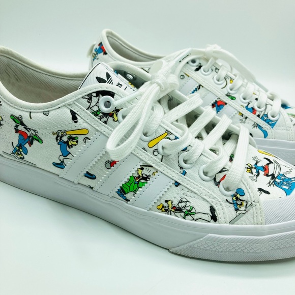 Adidas Originals Nizza x Disney Sport Goofy White Sneakers - Picture 5 of 16